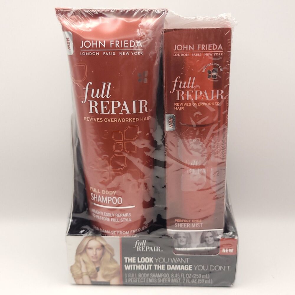 John Frieda Full Repair Full Body Shampoo 8.45 oz & Perfect Ends Sheer Mist 2 oz
